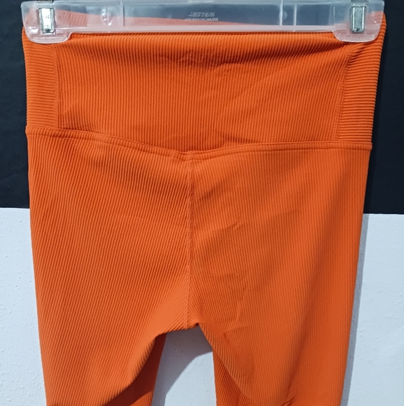 Women Orange fit ribbed leggings - Picture 7 of 11